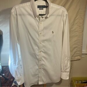 Polo Ralph Lauren Men's White Dress Shirt 100% Cotton 16.5 neck